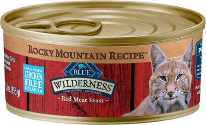 Picture of Blue Buffalo Wilderness Rocky Mountain Recipe Wet Cat Food Paté (24 Pack) | High Protein, Red Meat Feast, Real Beef #1 Ingredient, Chicken-Free & Grain-Free Formula, 5.5-oz. Cans