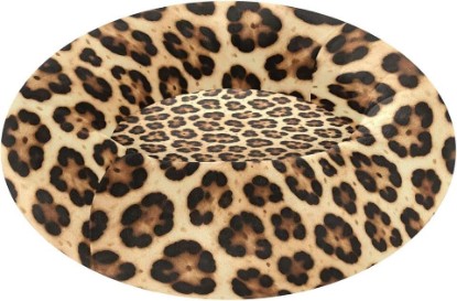 Picture of Cheetah Leopard Print Dog Bed for Small Dogs Cats, 18in Calming Donut Bed for Puppy and Kitten, Super Soft Washable Round Fluffy Pet Bed Fit up to 20 LBS