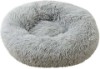 صورة Fluffy Dog & Cat Bed Plush Donut Round Pet Bed,Grey,20x20inch