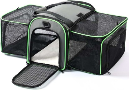 Picture of Gardner Pet Expandable Cat Carrier for Cats Up to 15 lbs | Airline Approved Soft-Sided Pet Carrier, 18x12x12 In Dual Expandable Mesh Sides, Foldable Travel Carrier Global Recycled Standard