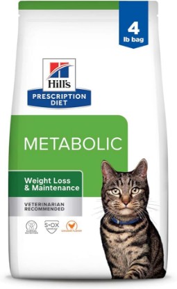 Picture of HILL'S PRESCRIPTION DIET Metabolic Weight Management Dry Cat Food | #1 Veterinarian Recommended, Chicken Recipe, 4 lb. Bag