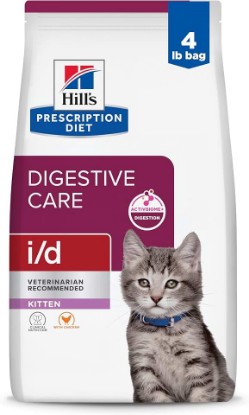 Picture of HILL'S PRESCRIPTION DIET i/d Digestive Care Kitten Dry Cat Food | #1 Veterinarian Recommended, Chicken Recipe, 4 lb. Bag