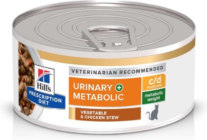 Picture of HILL'S PRESCRIPTION DIET c/d Multicare + Metabolic Wet Cat Food | #1 Veterinarian Recommended, Vegetable & Chicken Stew, 2.9 oz. Cans, 24-Pack