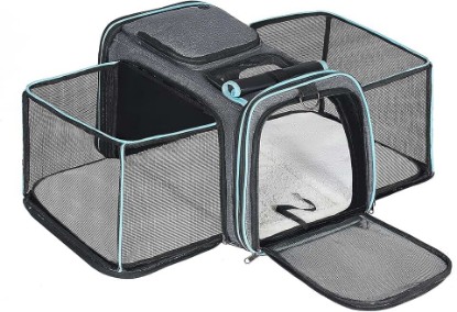 Picture of pesen Expandable Dog and Cat Carrier, Airline Approved, Soft-Sided | Breathable, Collapsible Design with a Larger Expansion Area for Comfortable Travel with Small Dogs, Cats, Rabbits and More
