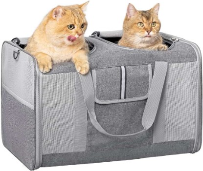 Picture of Sedioso Large Cat Carrier for 2 Cats, 21.7X 13.8X 13.8in Pet Carrier for Cat and Dog Up to 38lbs, All-Sided Mesh Cat Carriers with Great Ventilation, Portable Soft Sided Pet Carriers for Traveling