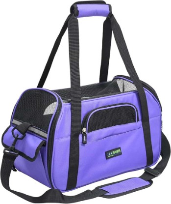 Picture of JESPET Soft-Sided Airline-Approved Dog & Cat Carrier Travel Bag | Lightweight, Small Dog Private Carrier, Foldable & Portable, Built-In Safety Leash, Luggage Sleeve, for Indoor & Outdoor