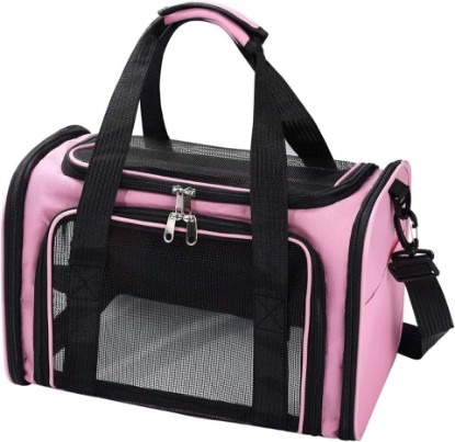 Picture of Cat,Dog Carrier for Small Medium Pet Carrier,Soft Sided Dog Bag Up to 12Lbs Puppy Carrier,Breathable Portable Foldable Airline Approved Pet Carriers for Travel (Pink)