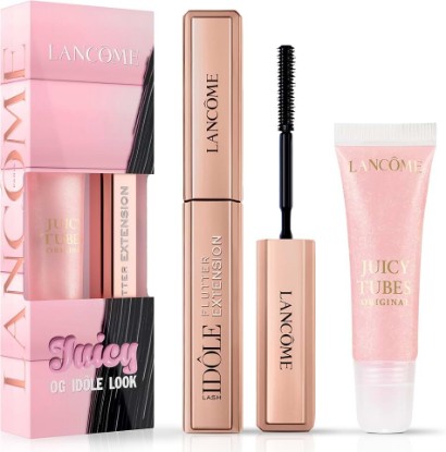Picture of Lancôme Juicy Tubes Lip Gloss 0.33 fl oz & Lash Idôle Flutter Extension Mascara 0.16 fl oz Duo – Limited Edition Travel Set – Lengthening Mascara True Black & Hydrating Lip Gloss Marshmallow Electro