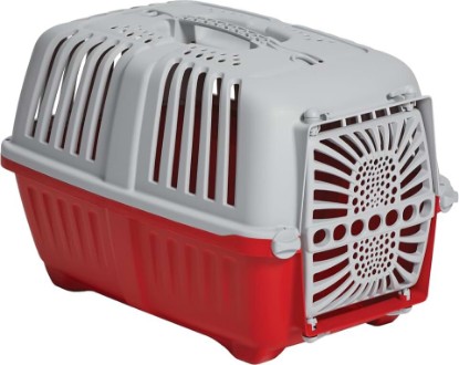 Picture of Midwest Homes Spree Travel Carrier, Small, Red - Dog & Cat Crate | Hard-Sided Pet Carrier, Plastic Door, Ventilated Design, Locking Tabs, Easy Assembly