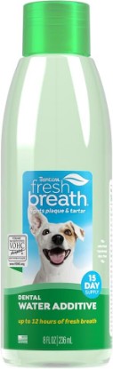 Picture of TropiClean Fresh Breath Dental Water Additive, Dog Breath Freshener, 8oz