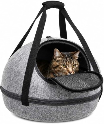 Picture of SPOT Doc & Phoebe’s 3-in-1 Sleep & Go Cat Carrier | Portable Pet Travel Bag for Cats and Small Dogs | Converts to Carrier, Cozy Cave and Comfy Bed | Adjustable Shoulder Strap Perfect for Vet Visits