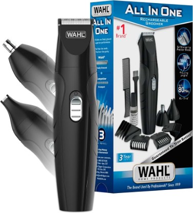 Picture of Wahl All in One Cordless Rechargeable Nose, Detail & Beard Trimmer for Men | For Trimming Beard Hair, Mustache, Ear And Nose Hair With One Electric Rechargeable Detail Grooming Kit – Model 9685-200