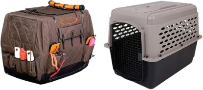 Picture of Mudriver Dixie Kennel Cover, Brown, Large Standard, Large (36″ x 26″ x 26″) & Petmate Vari Dog Kennel 36", Taupe & Black, Portable Dog Crate for Pets 50-70lbs, Made in USA