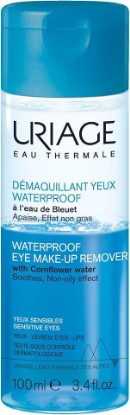 Picture of Uriage Waterproof Eye Make-Up Remover, Bi-Phase & Waterproof Makeup Formula | Removes Intense & Waterproof Make-Up, Sensitive Eyes, Cornflower Floral Water & Thermal Water, Ophthalmologically Tested
