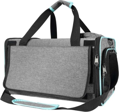 Picture of GAPZER Cat Carrier Alaska, Southwest Airline Approved TSA 17x11x9.5 Inches | Soft-Sided Small Pet Air Travel Carry Bag, Airplane Kitten 12lbs Crate in Cabin Under-Seat Traveling Cage Tiny Dog Under 8 lb