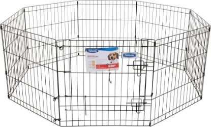 Picture of Petmate 30-Inch by 24-Inch 8-Panel Exercise Pen with Step Through Door,Black