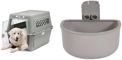 صورة Petmate Sky Kennel 48" Airline Approved Dog Crate for Pets 90-125 lbs with Large Kennel Bowl Bundle