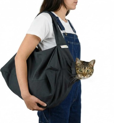 Picture of Cat-in-the-bag Cozy Comfort Carrier - Large Charcoal Cat Carrier Soft and Pet Carrier for Nail Clipping, Vet Visits, Medication Administration, Dental Care, and Traveling