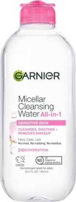 Picture of Garnier Micellar Water, Hydrating Facial Cleanser & Makeup Remover, Suitable for Sensitive Skin, Vegan, Cruelty Free, 13.5 Fl Oz (400mL), 1 Count Cradle to Cradle Certified