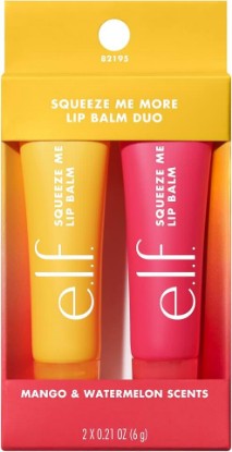 Picture of e.l.f. Squeeze Me More Lip Balm Duo, Mango, Watermelon | Moisturizing Balm For A Sheer Tint Of Color, Made With Hyaluronic Acid, Vegan & Cruelty-Free, Mango & Watermelon
