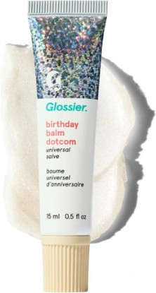 Picture of Glossier Balm Dotcom Lip Balm & Universal Salve, Birthday, Soft Shimmer | Up to 12-Hour Moisture, Nourishes Dry Cuticles & Skin, Antioxidant-Rich Lanolin, Beeswax & Castor Oil, Cruelty-Free
