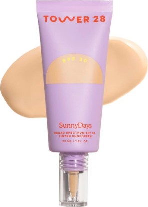 Picture of Tower 28 SunnyDays SPF 30 Tinted Sunscreen Foundation, Shade 15 (1 oz) | Light/Warm, Buildable Tinted Moisturizer & Mineral Sunscreen for Face, With Zinc Oxide & Aloe for Sensitive Skin