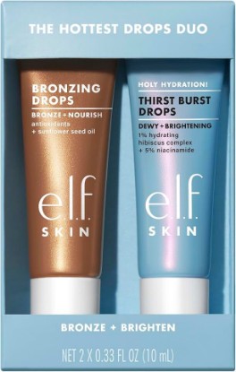 Picture of e.l.f. SKIN The Hottest Drops Duo | Holy Hydration! Thirst Burst Drops & Bronzing Drops Skincare Set, For A Dewy, Sun-Kissed Look, Vegan & Cruelty-Free