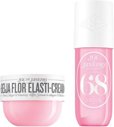 Picture of SOL DE JANEIRO Beija Flor Elasti-Cream & Cheirosa 68 Perfume Mist Duo | Collagen Boosting Body Cream, Fruity Floral Scent, Bundle, 8.1 fl oz. each