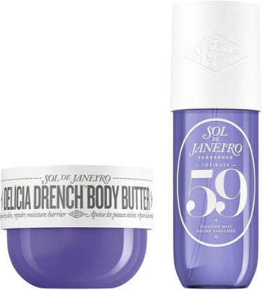 Picture of SOL DE JANEIRO Delicia Drench Body Butter & Cheirosa 59 Perfume Mist Duo | Deeply Moisturizing Body Butter, Woody Gourmand Fragrance, 8.1 fl oz. each