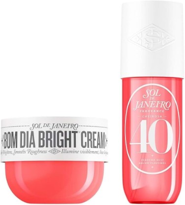 Picture of SOL DE JANEIRO Bom Dia Bright Body Cream & Cheirosa 40 Perfume Mist Duo | Visibly Brightening and Smoothing AHA Body Cream,Warm Floral Scent, 8.1 fl oz. each