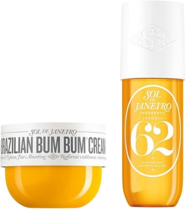 Picture of SOL DE JANEIRO Brazilian Bum Bum Cream & Cheirosa 62 Perfume Mist Duo | Visibly Firming Body Cream, Irresistible & Sunny Scent, 8.1 fl oz. each