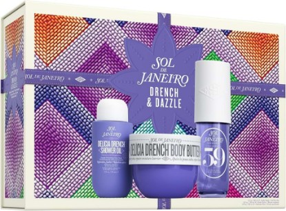 Picture of SOL DE JANEIRO Delicia Drench Vanilla Moisturizing Body Routine Gift Set | Includes Delicia Drench Body Butter, Shower Oil, and Cheirosa 59 Perfume Mist