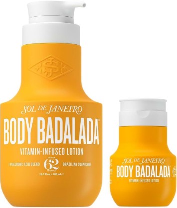 Picture of SOL DE JANEIRO Body Badalada Vanilla Lotion Home & Away Bundle | Vitamin-Infused Body Lotion in Cheirosa 62 Fragrance | 13.5 fl oz & 3.3 fl oz