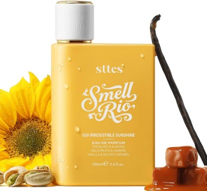 Picture of Sttes Perfume 02# Irresistible Sunshine for Women - Pistachio, Vanilla & Salted Caramel Eau de Perfume 100ml (3.4fl oz) Sweet Gourmand Caramel Vanilla Fragrance (Evolution of 602)