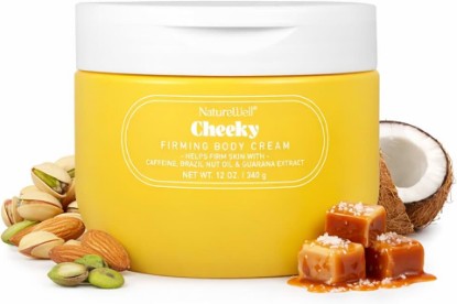 Picture of NATURE WELL Cheeky Firming & Moisturizing Body Cream, Lightweight & Quick-Absorbing Formula to Help Visibly Firm & Smooth Skin, Scented with Pistachio, Almond, Coconut, & Salted Caramel,12 Oz