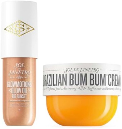 Picture of SOL DE JANEIRO Glow & Go Champagne Bundle | Brazilian Bum Bum Cream 8.1 fl oz. + Rio Sunset Glowmotions Glow Oil 2.5 fl oz.