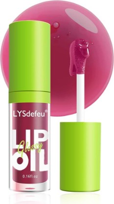 Picture of Lip Oil Lip Gloss, Hydrating Plum Lip Glow Oil,Glow Reviver Lip Care Oil-04 | Moisturizing Shiny Trasparent Lip Tint Plumping, Long Lasting Non-sticky Lip Glaze, Christmas Lipgloss Makeup for Women Girl