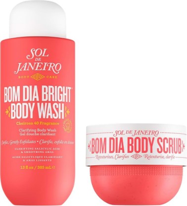 Picture of SOL DE JANEIRO Visibly Brightening and Smoothing Bom Dia AHA Body Scrub and Body Wash Duo, Amazon Exclusive