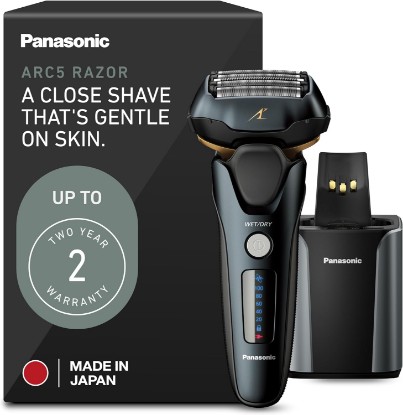 Picture of Panasonic Electric Razor for Men, Electric Shaver for Men, ARC5 with Premium Automatic Cleaning and Charging Station, Wet Dry Shaver, Cordless Razor, with Pop-Up Trimmer ES-LV97-K, Black