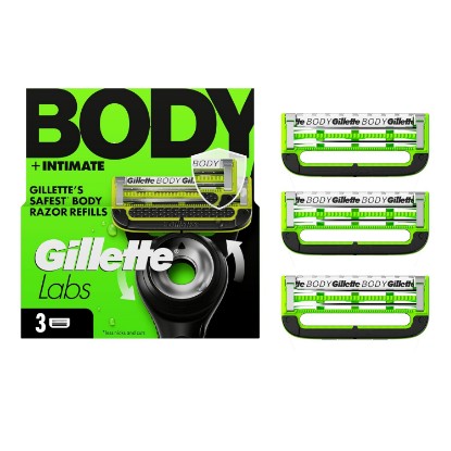 Picture of Gillette Labs Body + Intimate Razor Blades for Men, Anti-ingrown bar, 3 Blade Refills