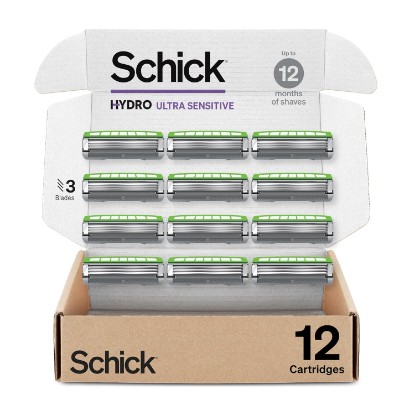 Picture of Schick Hydro Ultra Sensitive 3-Blade Mens Razor Blades Refills, 12 ct | Mens razor blades refills, Moisturizing Hydro Gel, Protective guards for sensitive skin, For ingrown hair prevention