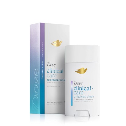 Picture of Dove Clinical + Care Original Clean Antiperspirant Stick, 2.6 oz | 96H Clinical Sweat Protection for hormonal, heat, & stress sweat, Nourishing Serum, Crisp, clean scent