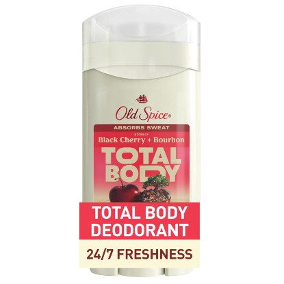 Picture of Old Spice Whole Body Deodorant Stick for Men, Aluminum Free, Black Cherry + Bourbon Scent, 24/7 Odor Protection, 24/7 Freshness, Dermatologist Tested, Gentle on Skin, Safe to Use All Over, 3.0 oz