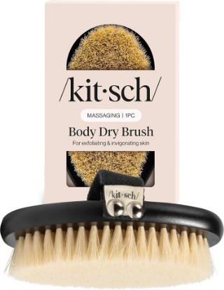 Picture of Kitsch Dry Brushing Body Brush for Lymphatic Drainage | Soft Bristles Shower Brush - Dry Brush to Remove Dry Skin and Improves Blood Circulation, Body Scrubber for Glowing Skin