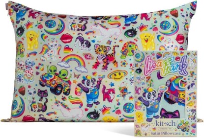 صورة Lisa Frank x Kitsch Satin Pillowcase - The Fantastic World of Lisa Frank | Softer Than Silk Pillow Cases, Smooth Cooling Satin Pillow Case for Hair and Skin, Wrinkle-Free, Machine Washable OEKO-TEX STANDARD 100