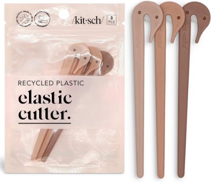 Picture of Kitsch Elastic Hair Tie Cutter Tool - Multicolor, 3pc Set | No Pull Hair Ties No Damage & Easy Removal of Hair Rubber Bands, Hair Elastics, Toddler Hair Ties - Hair Braiding Tools