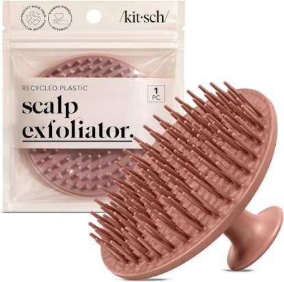 Picture of Kitsch Scalp Massager for Hair Care - Shampoo Brush Scalps - Terracotta | Scalp Scrubber & Shower Brush For Hair- Refreshing Dandruff Brush, Scalp Massage Tool and Hair Scrubber for Relaxing Bath