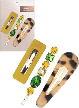 Picture of Kitsch Stackable Acrylic Snap Hair Clip for Thick & Thin Hair, Hair Accessories for Women & Girls, Cute Barrettes | Ideal Gifts for Women, 3pcs