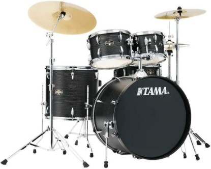 Picture of Tama Imperialstar Complete Drum Set - 5-Piece - 22 Inches Kick - Black Oak Wrap