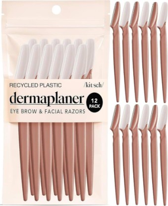 Picture of Kitsch Dermaplane Razor for Women Face – Terracotta, 12 pcs | Face Razors for Women & Men, Eyebrow Razor & Face Shaver – Exfoliating Facial Razor & Dermaplaner as Tool for Smoother Skin
